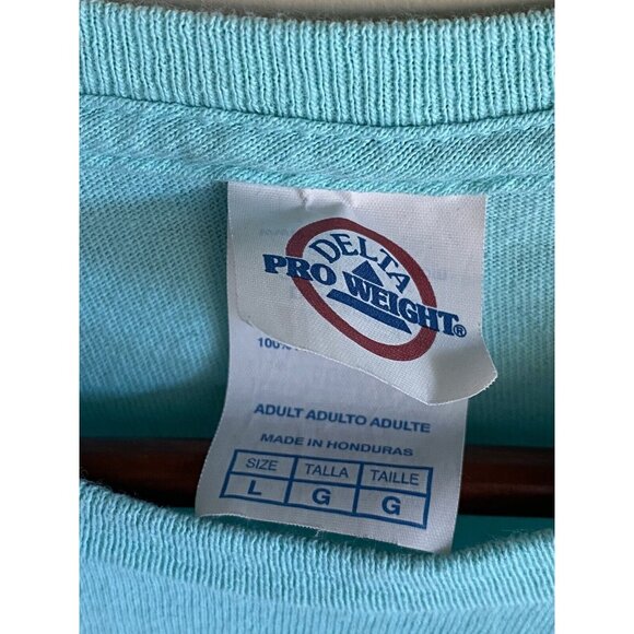 Bart Simpson Teal Blue S/S T-Shirt Men's Size L Right On Dude - Picture 8 of 9